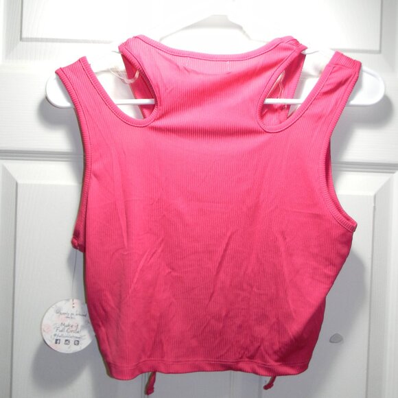 Jolie & Joy Set of 2 Rouched Halter Crop Tank NWT Juniors XL Yoga Biking NWT - Picture 6 of 9
